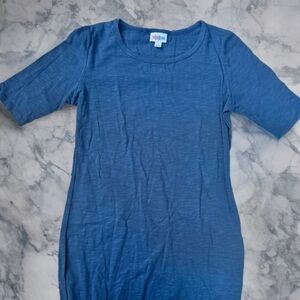 NWT LulaRoe Pencil Skirt Dress Julia Navy Blue Small Soft High Scoop Knee Length